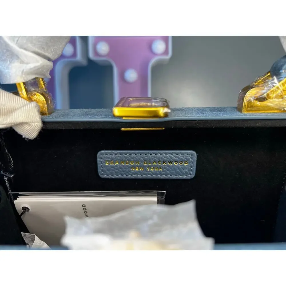 Brandon Blackwood Slim Suede Trunk with Brass Hardware